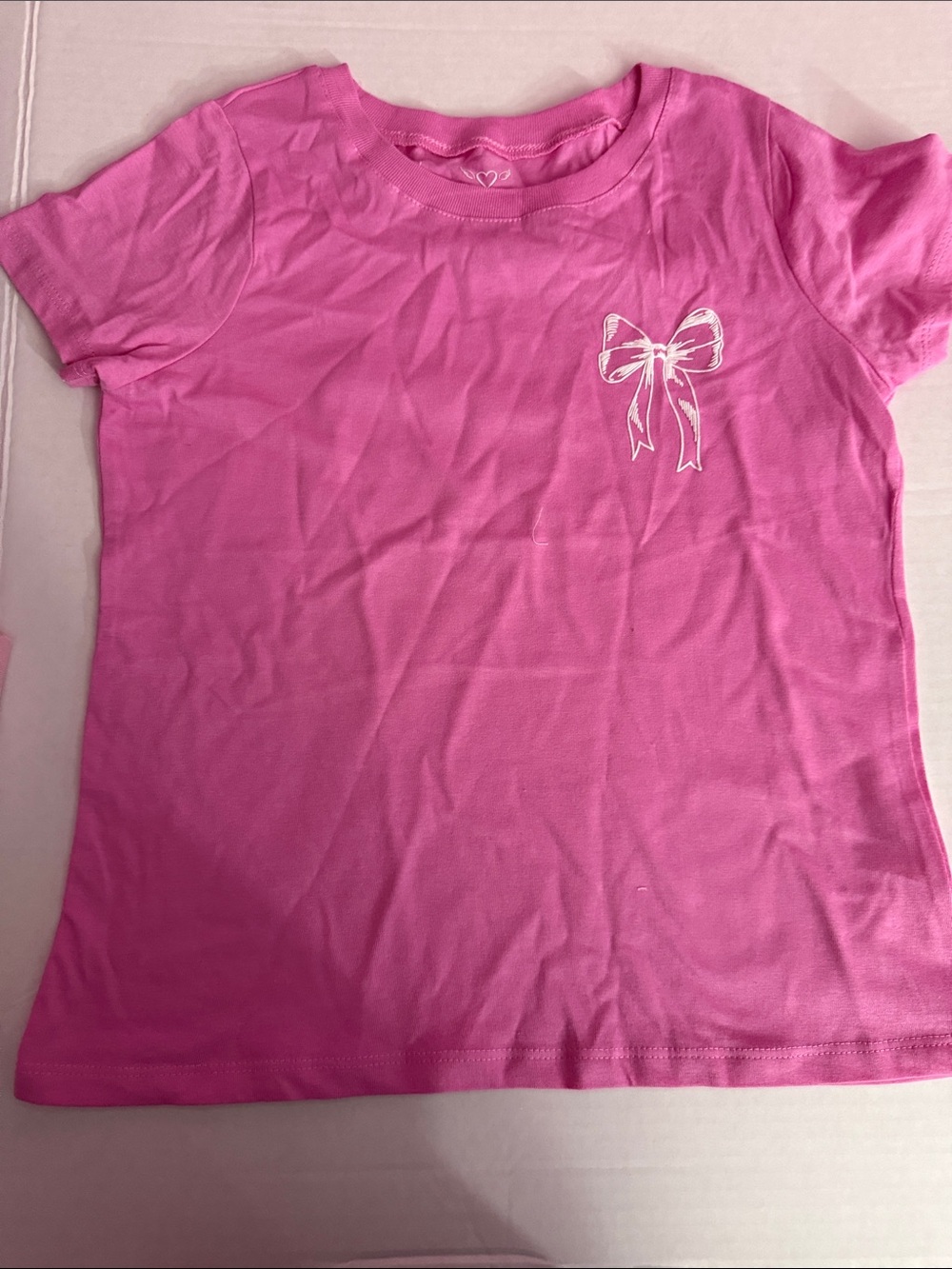 Girls' Pink Bow Graphic Tee - Kids Shirts & Tops